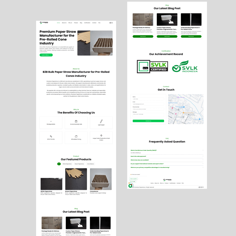 Pengembangan Website & Strategi SEO Global untuk Produsen Paper Straw - Tampilan screenshot 3