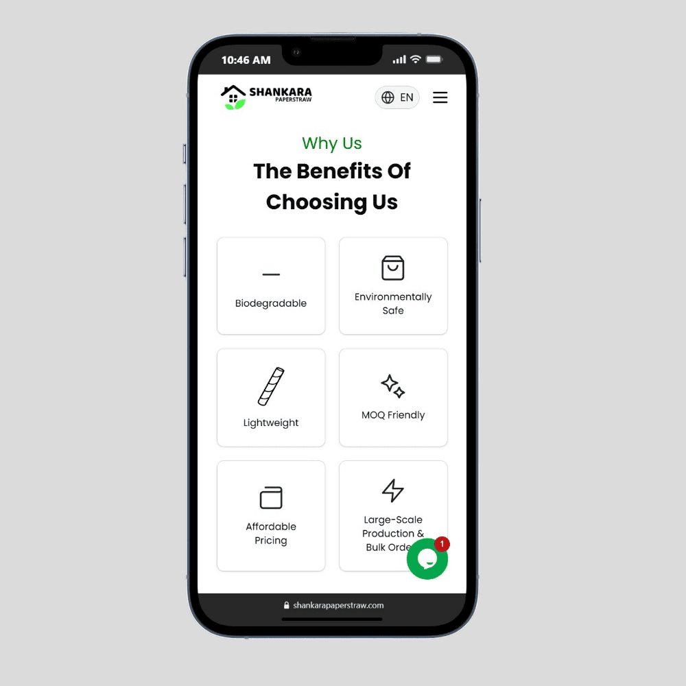 Pengembangan Website & Strategi SEO Global untuk Produsen Paper Straw - Tampilan screenshot 4