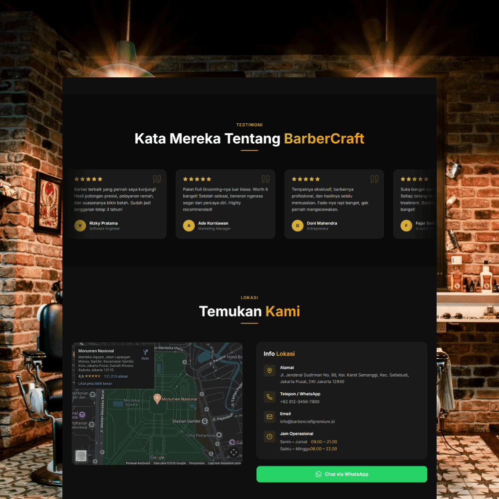 Website Barbershop & Gentleman's Grooming - Tampilan screenshot 1
