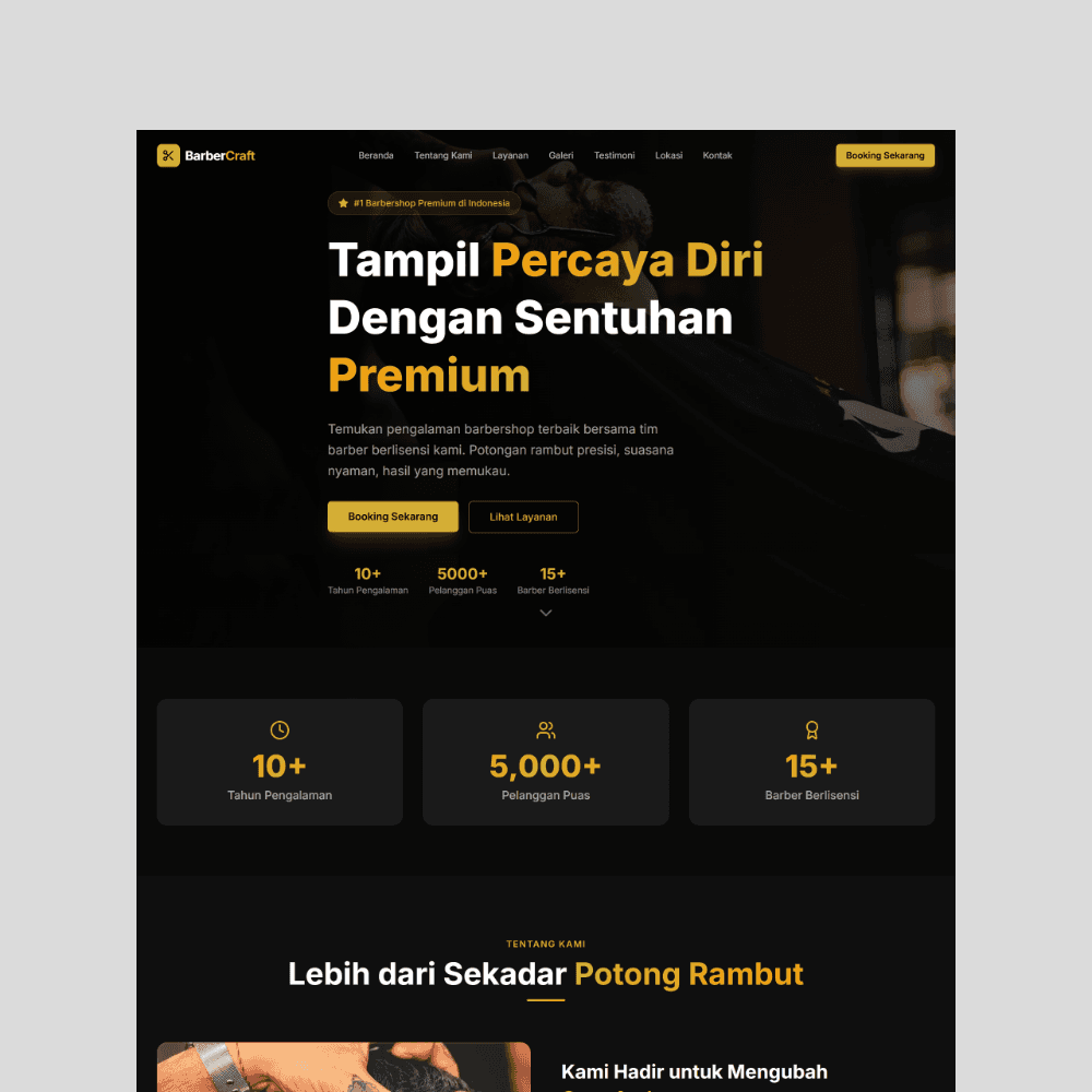 Website Barbershop & Gentleman's Grooming - Tampilan screenshot 2