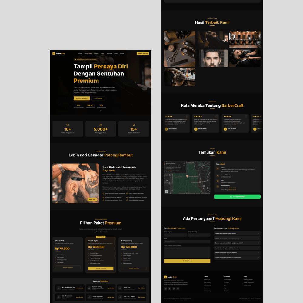 Website Barbershop & Gentleman's Grooming - Tampilan screenshot 3