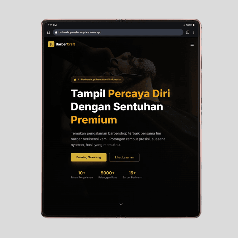 Website Barbershop & Gentleman's Grooming - Tampilan screenshot 4