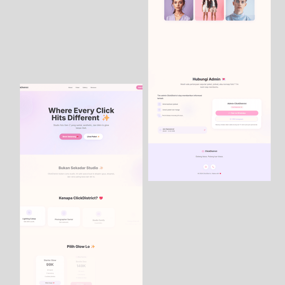 Website Studio Foto Gen-Z Aesthetic - Tampilan screenshot 3