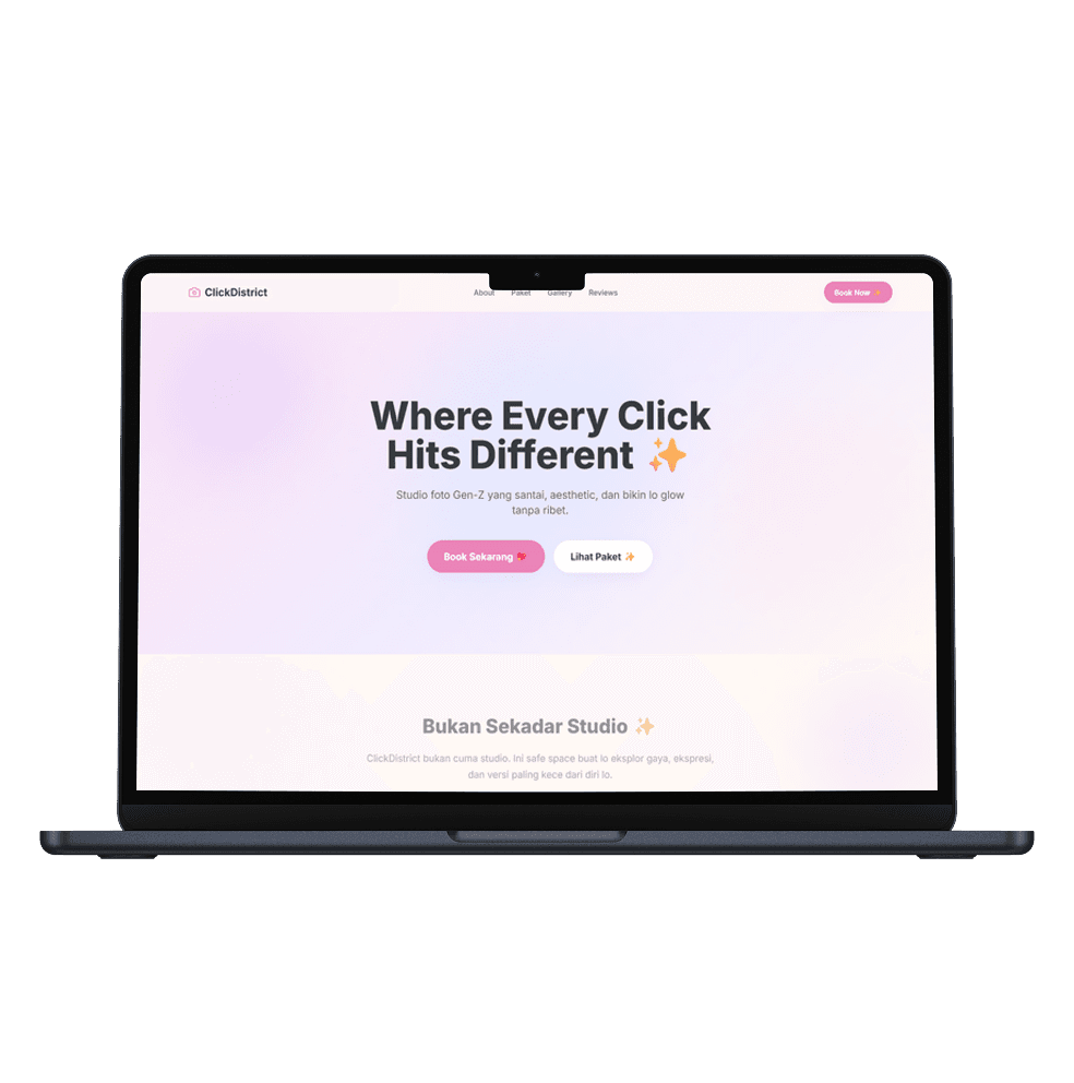 Website Studio Foto Gen-Z Aesthetic - Tampilan screenshot 4