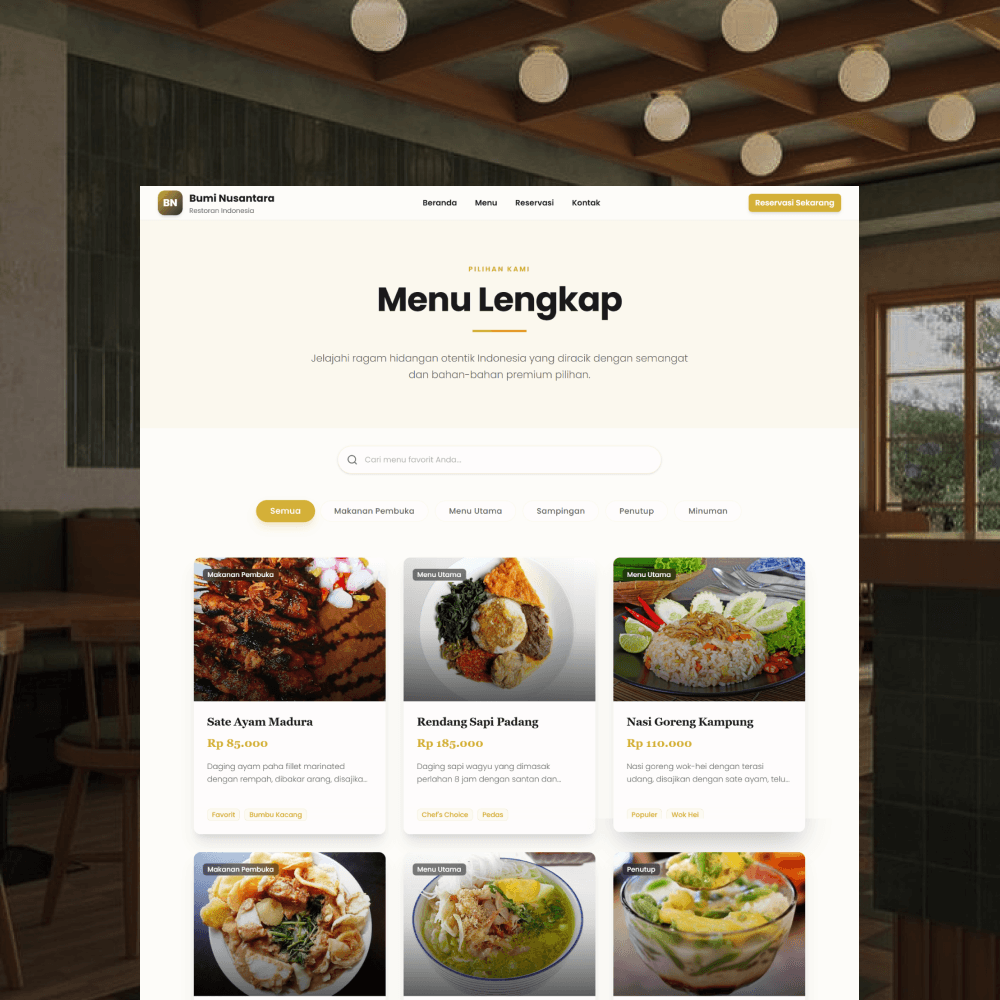 Website Restoran & Kuliner UMKM - Tampilan screenshot 1