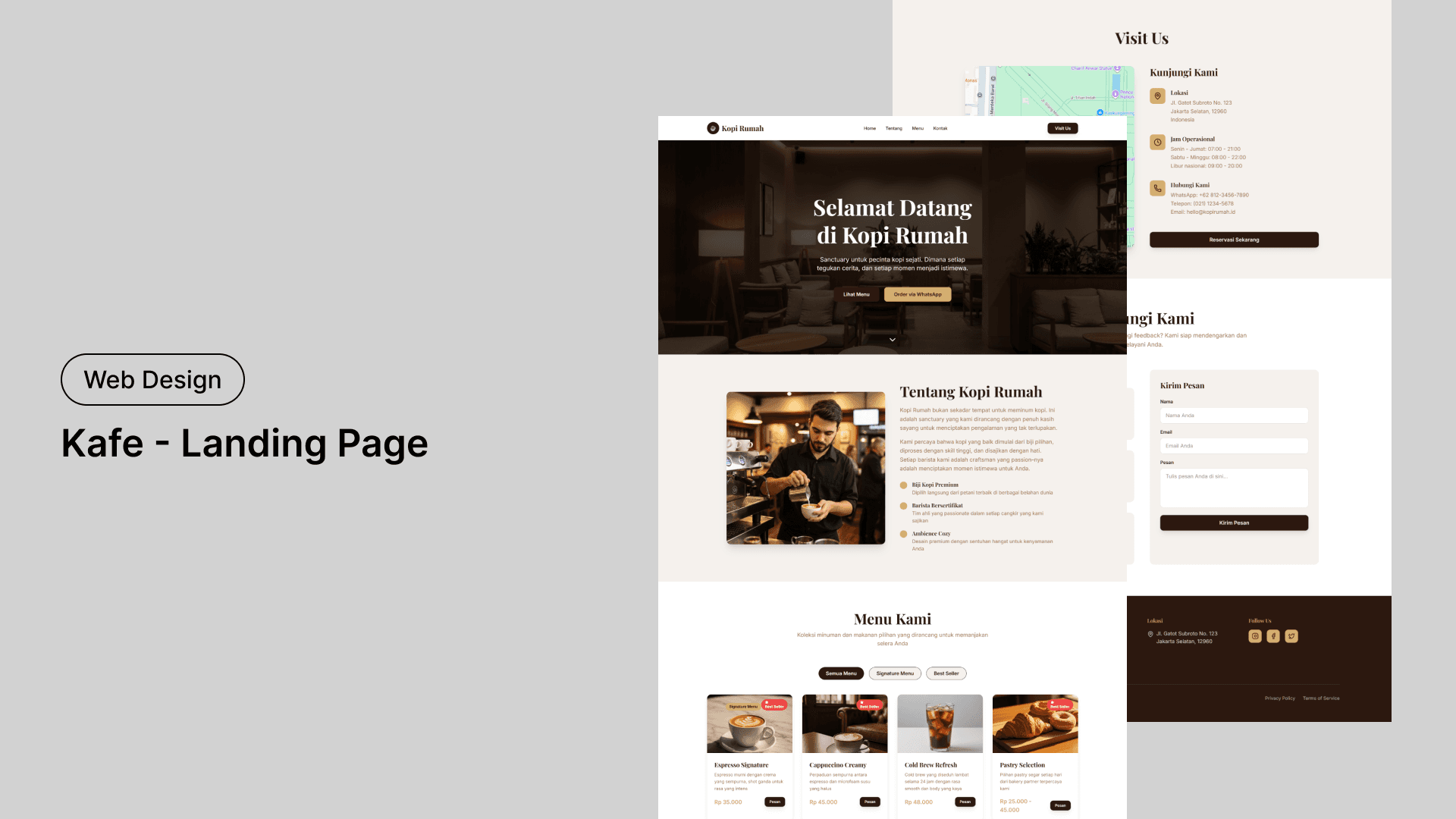 Template Website Kopi Rumah - Premium Coffee Experience - Website Landing Page untuk Kafe Kopi Specialty