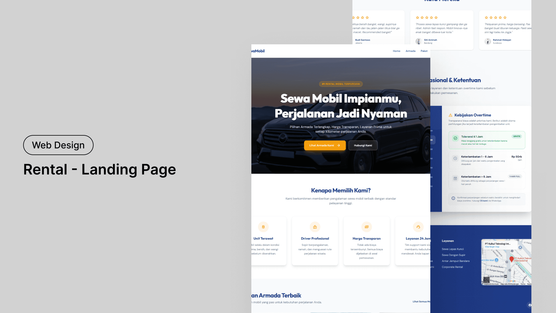 Template Rental & Sewa Mobil - Website Landing Page untuk Rental Mobil